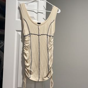 Oasis dress size L cream and blue